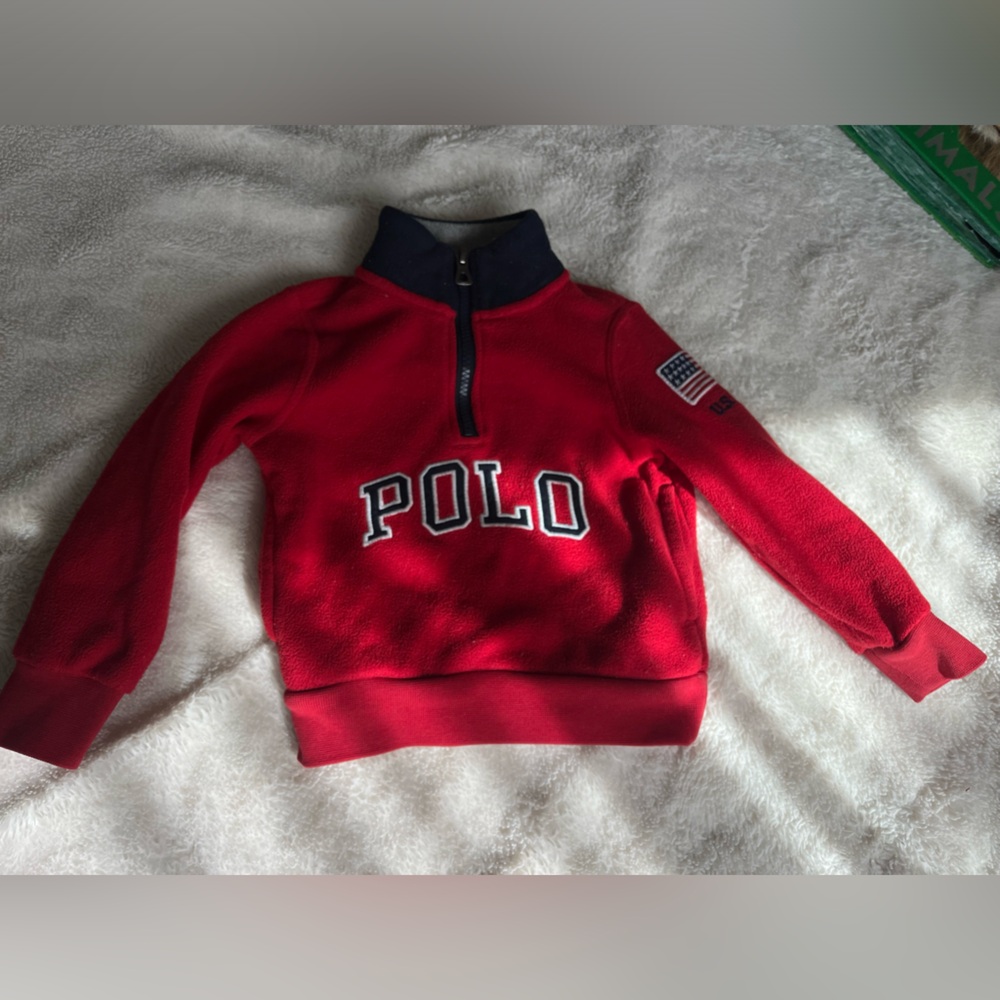 🇺🇸 POLO RALPH LAUREN 🇺🇸 toddler boy fleece sweatshirt size 2 T